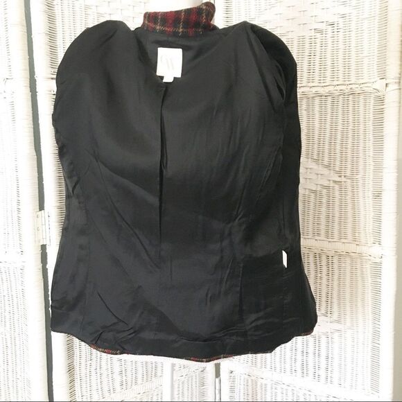 Vintage C&W Black Red Tweed Plaid Wool Preppy Blazer 12 - Picture 14 of 14